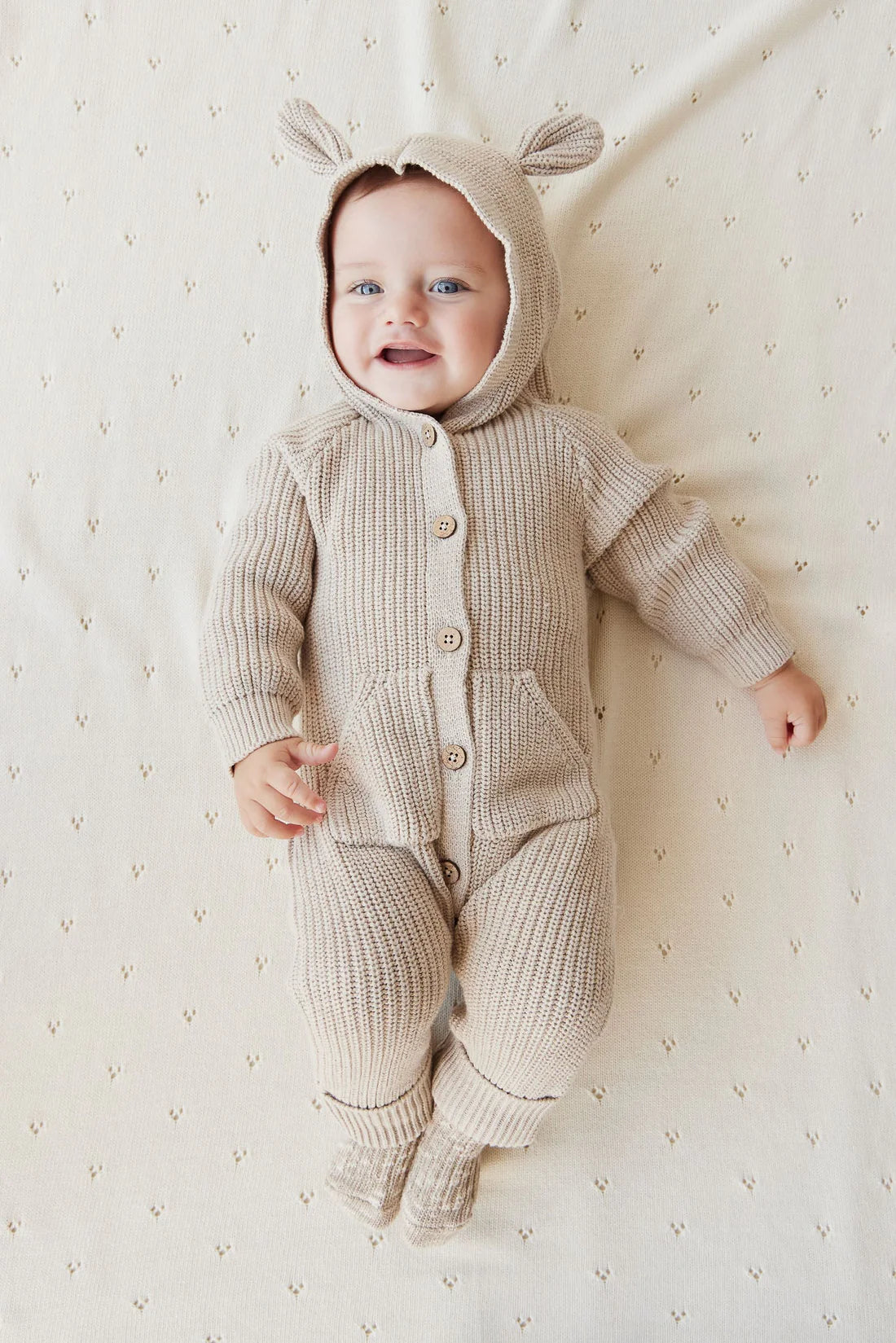 Bear Knit Onepiece | Sand Marle Fleck