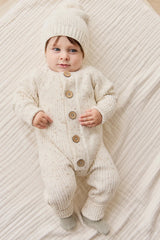Alfie Knitted Onepiece | Oatmeal Hay Fleck
