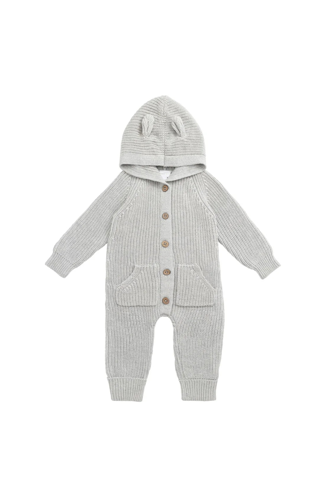 Bear Knit Onepiece | Light Grey Marle