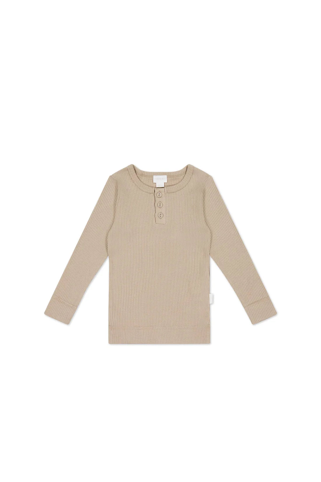 Organic Cotton Modal Long Sleeve Henley | Fawn