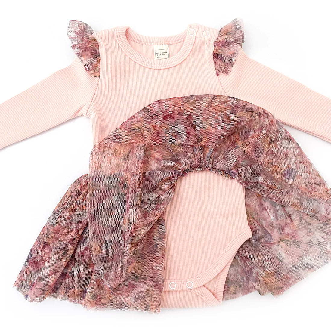 Tulle Flutter Long Sleeve Tutu Onesie | Madison