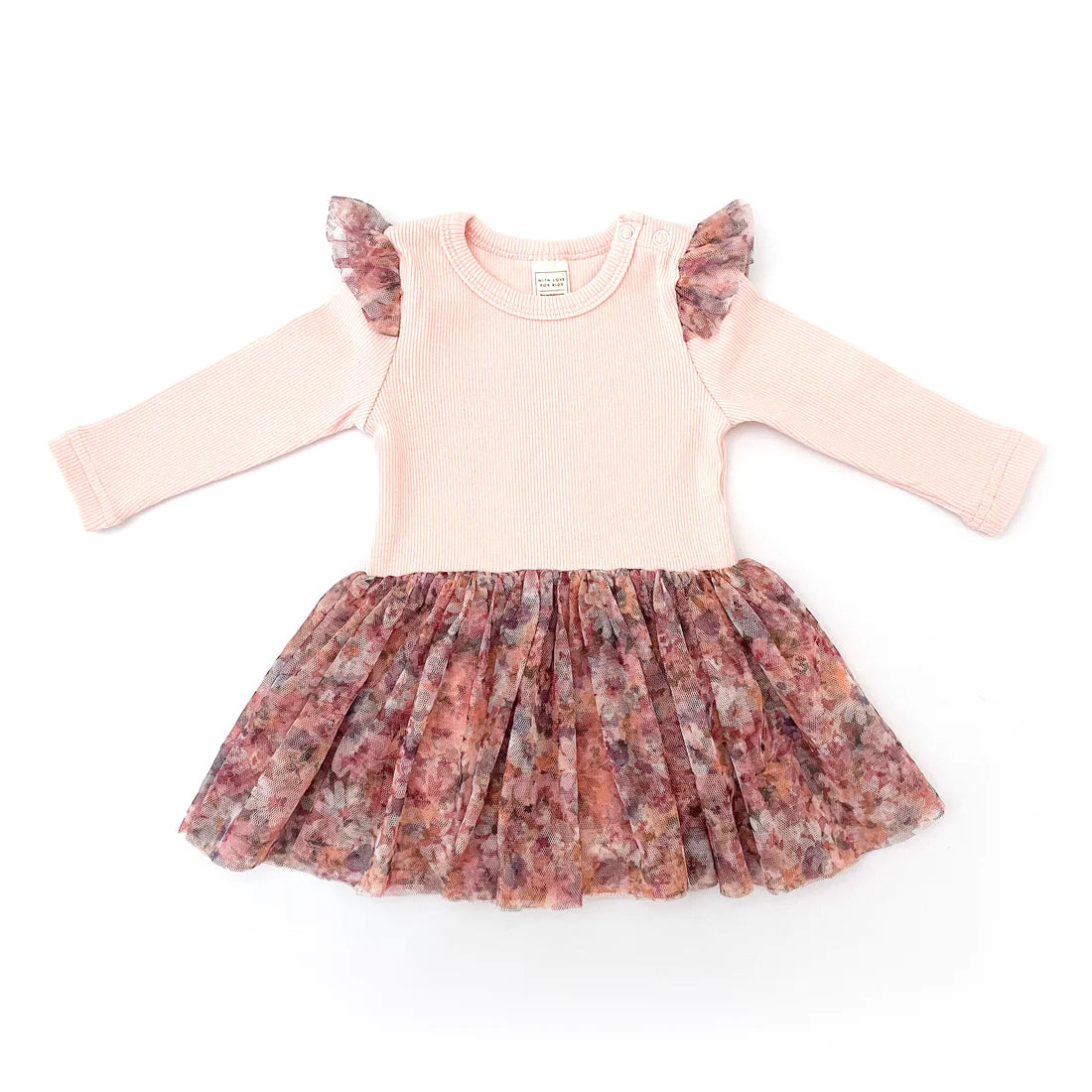 Tulle Flutter Long Sleeve Tutu Onesie | Madison