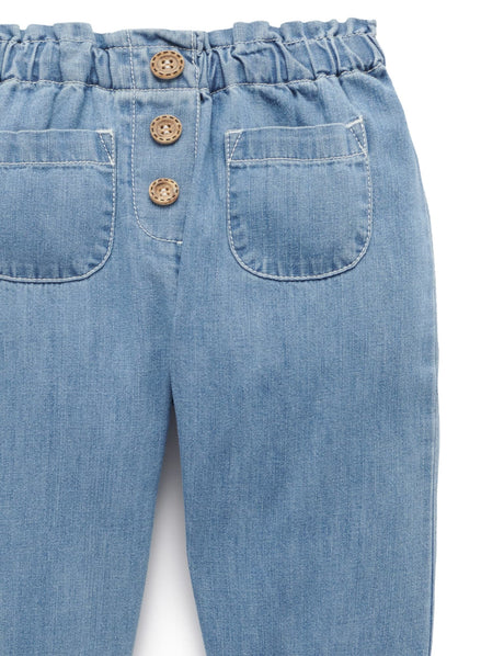 Relaxed Chambray Pants | Faded Denim