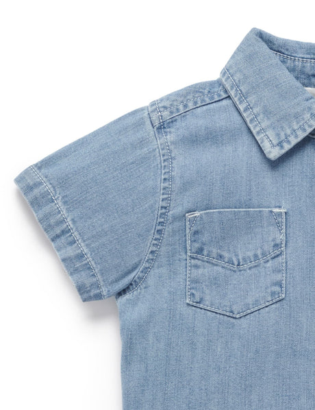 Denim Over Shirt | Faded Denim