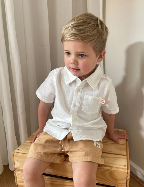 Linen Blend Shirt | Vintage Vanilla