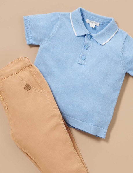 Knitted Polo Top | Zambesi Melange