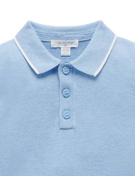 Knitted Polo Top | Zambesi Melange