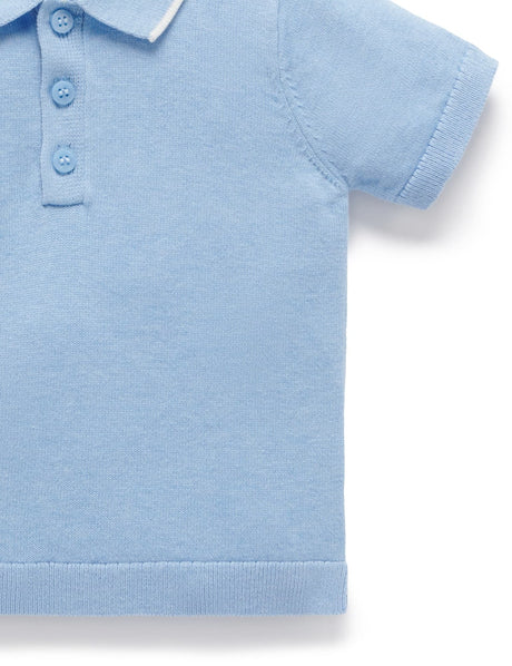 Knitted Polo Top | Zambesi Melange