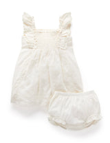 Broderie Smocked Dress | Cloud