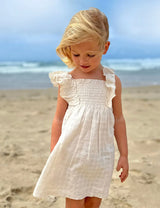 Broderie Smocked Dress | Cloud