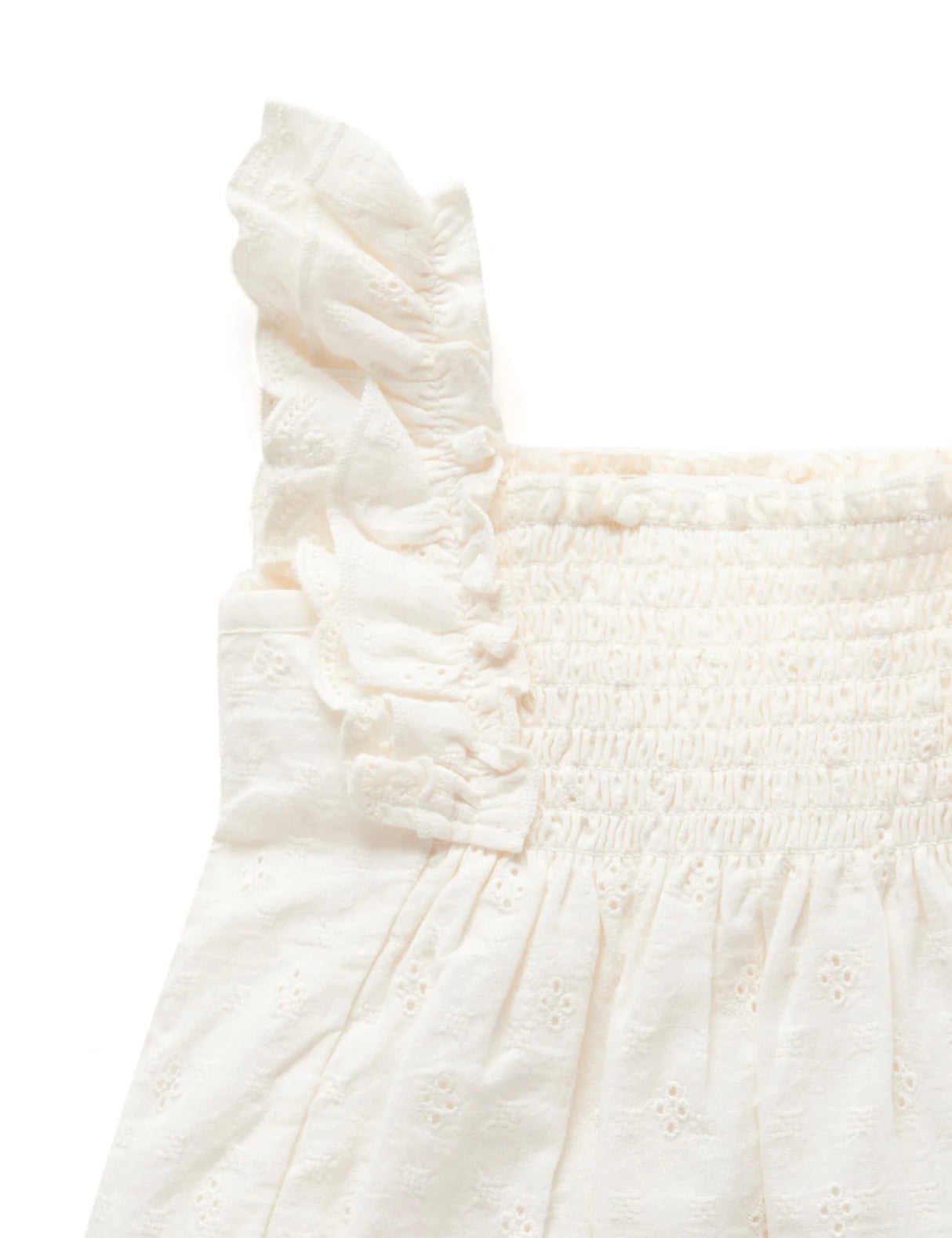 Broderie Smocked Dress | Cloud