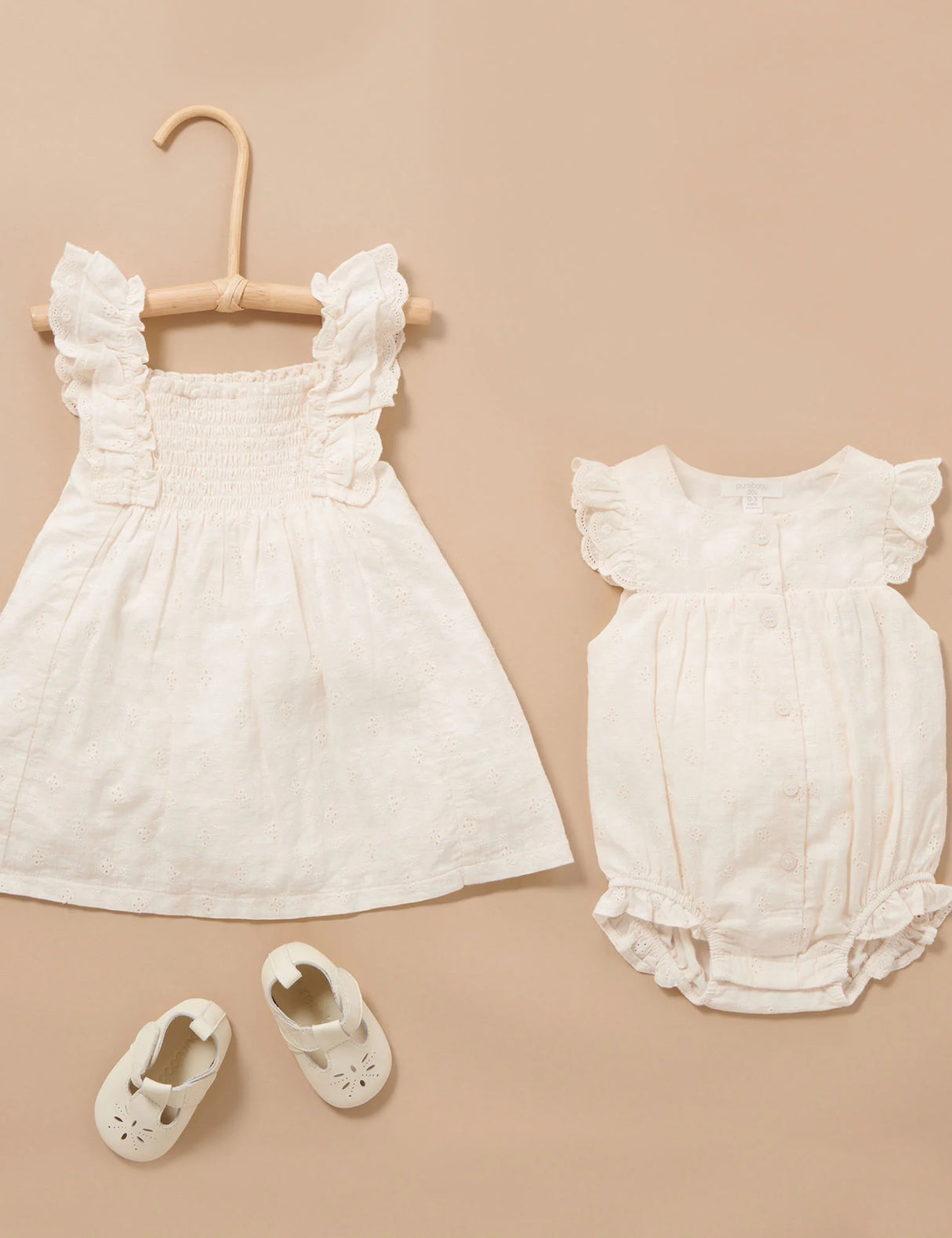 Broderie Smocked Dress | Cloud