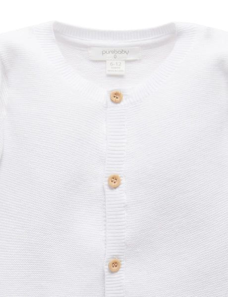 Textured Cardigan | White