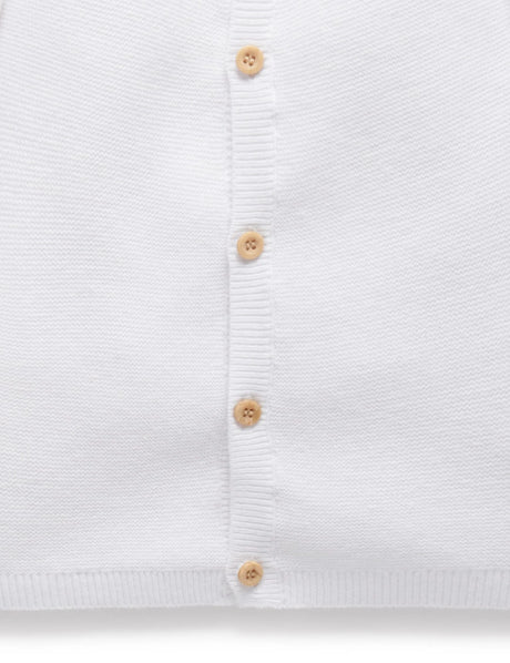 Textured Cardigan | White