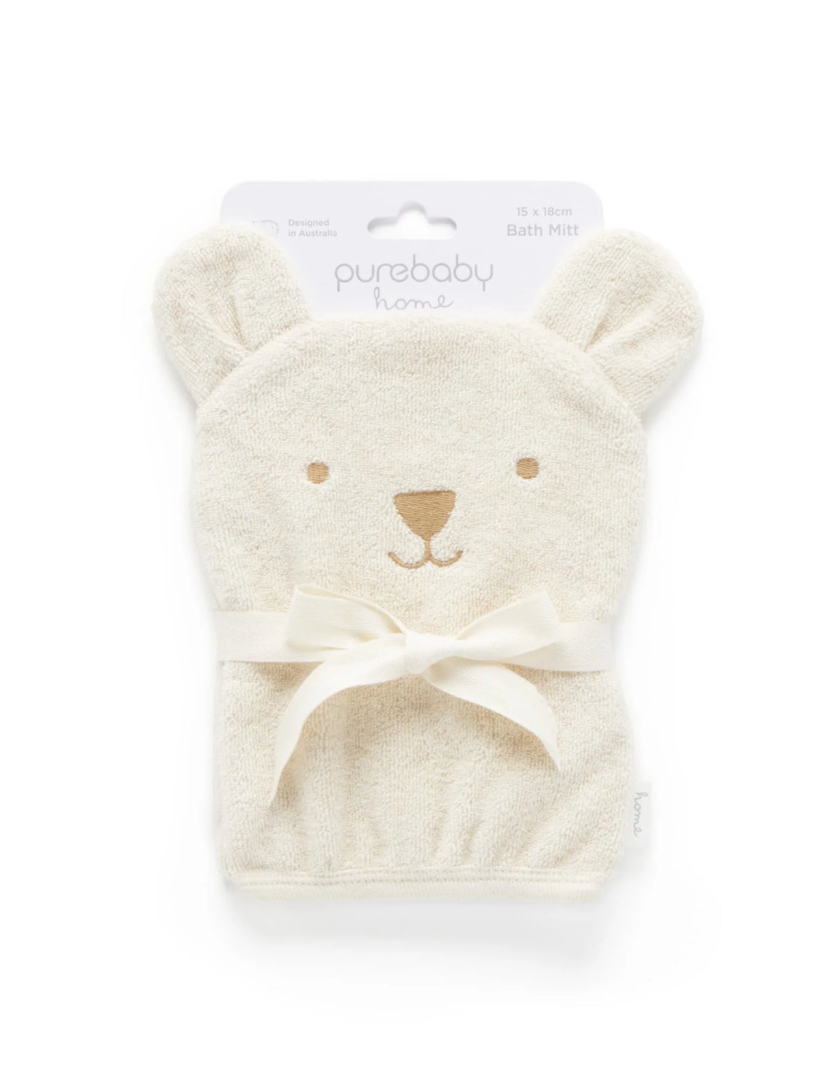 Bath Mitt | Wheat Melange Bear