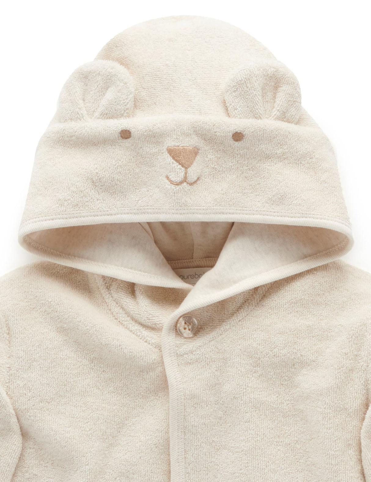 Hooded Bathrobe | Wheat Melange Bear