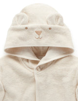 Hooded Bathrobe | Wheat Melange Bear