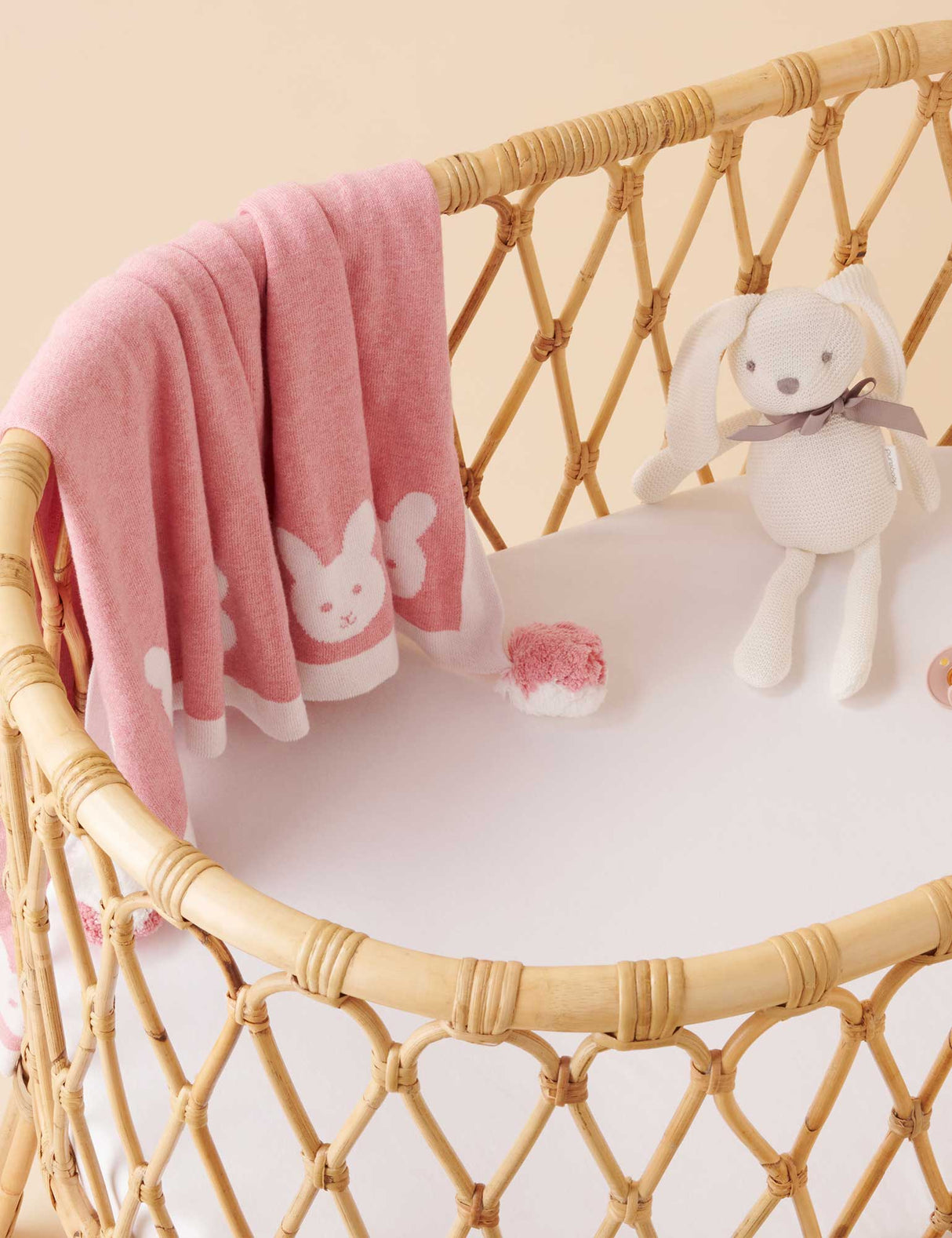 Pom Pom Blanket | Crabapple Melange Bunny