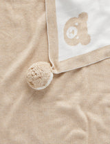 Pom Pom Blanket | Latte Melange Bear