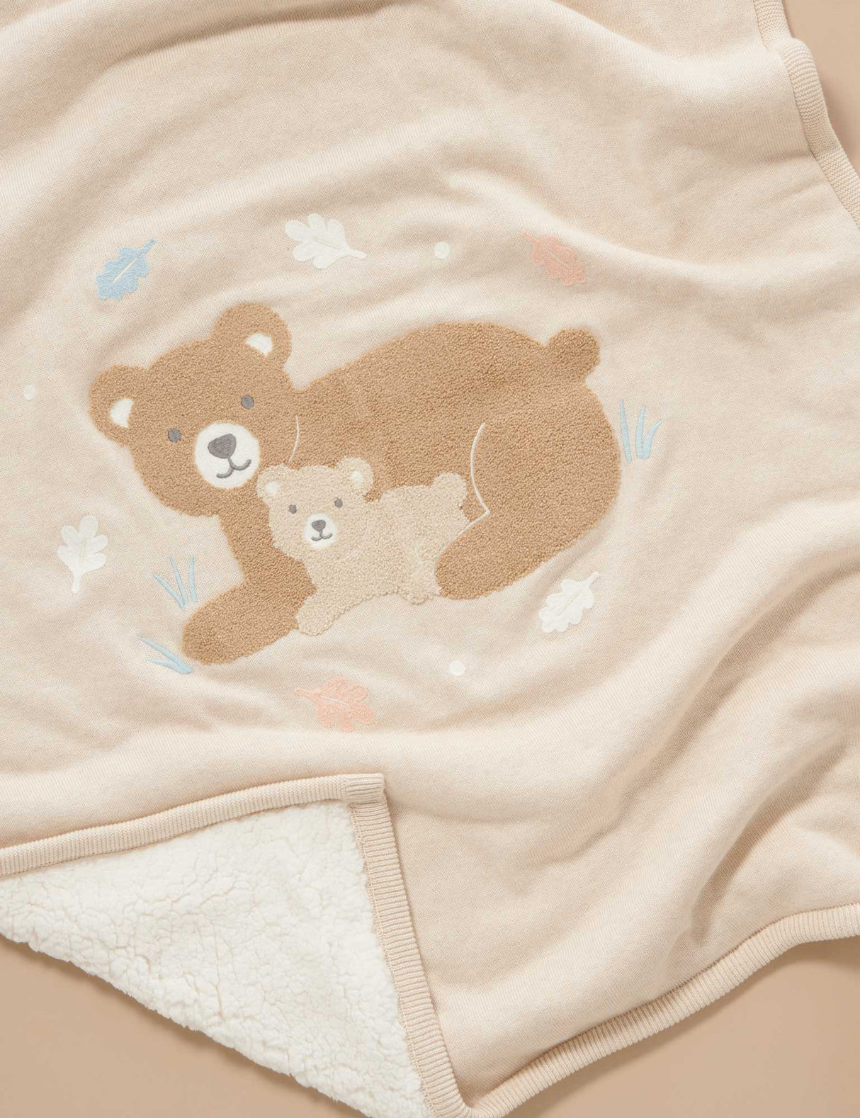Embroidered Lined Blanket | Little Wheat Bear