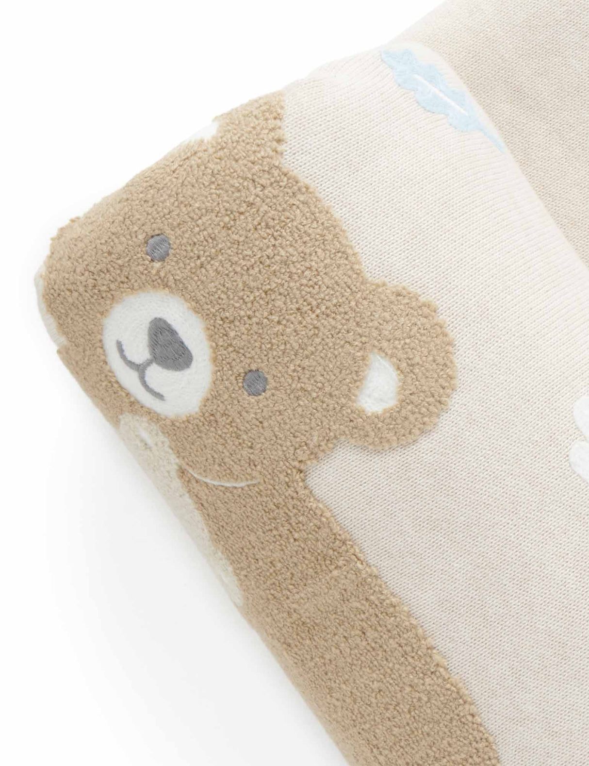 Embroidered Lined Blanket | Little Wheat Bear