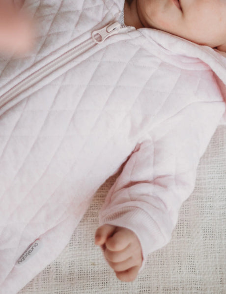 Quilted Growsuit | Pale Pink Melange