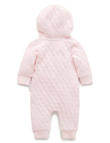 Quilted Growsuit | Pale Pink Melange