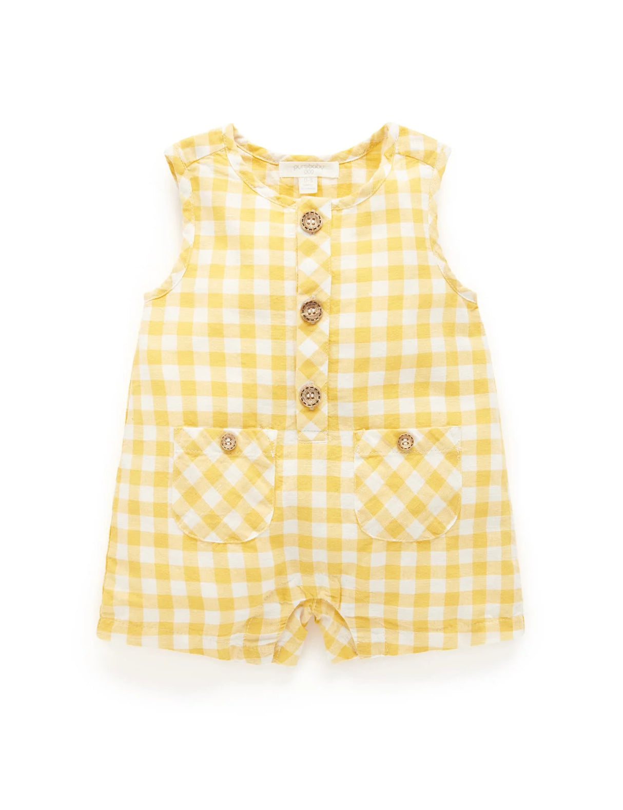 Check Romper | Yellow