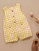 Check Romper | Yellow