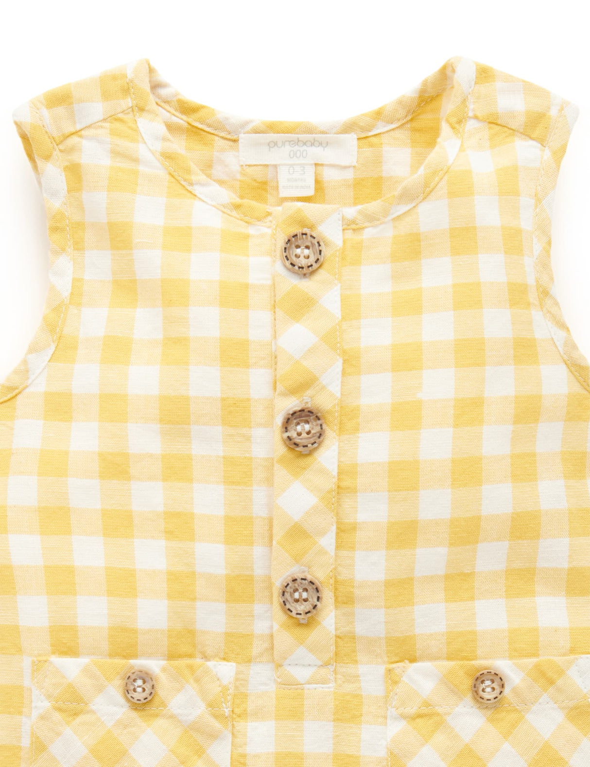 Check Romper | Yellow