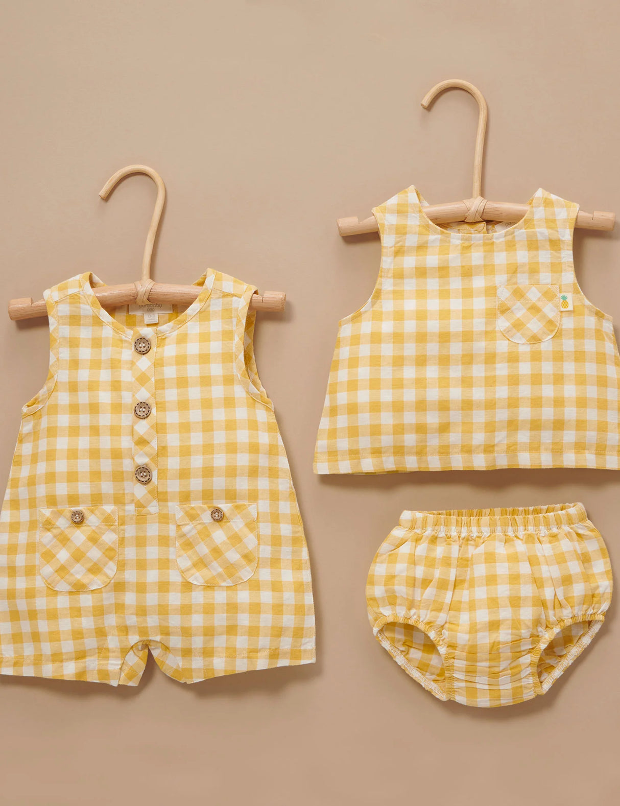 Check Romper | Yellow