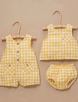 Check Romper | Yellow