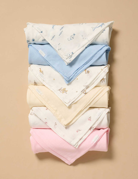 2 Pack Muslin Wrap | Vanilla Nautical