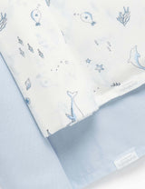 2 Pack Muslin Wrap | Pale Blue Nautical