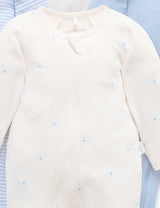 4 Pack Zip Growsuit | Pale Blue Bear