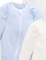 4 Pack Zip Growsuit | Pale Blue Bear