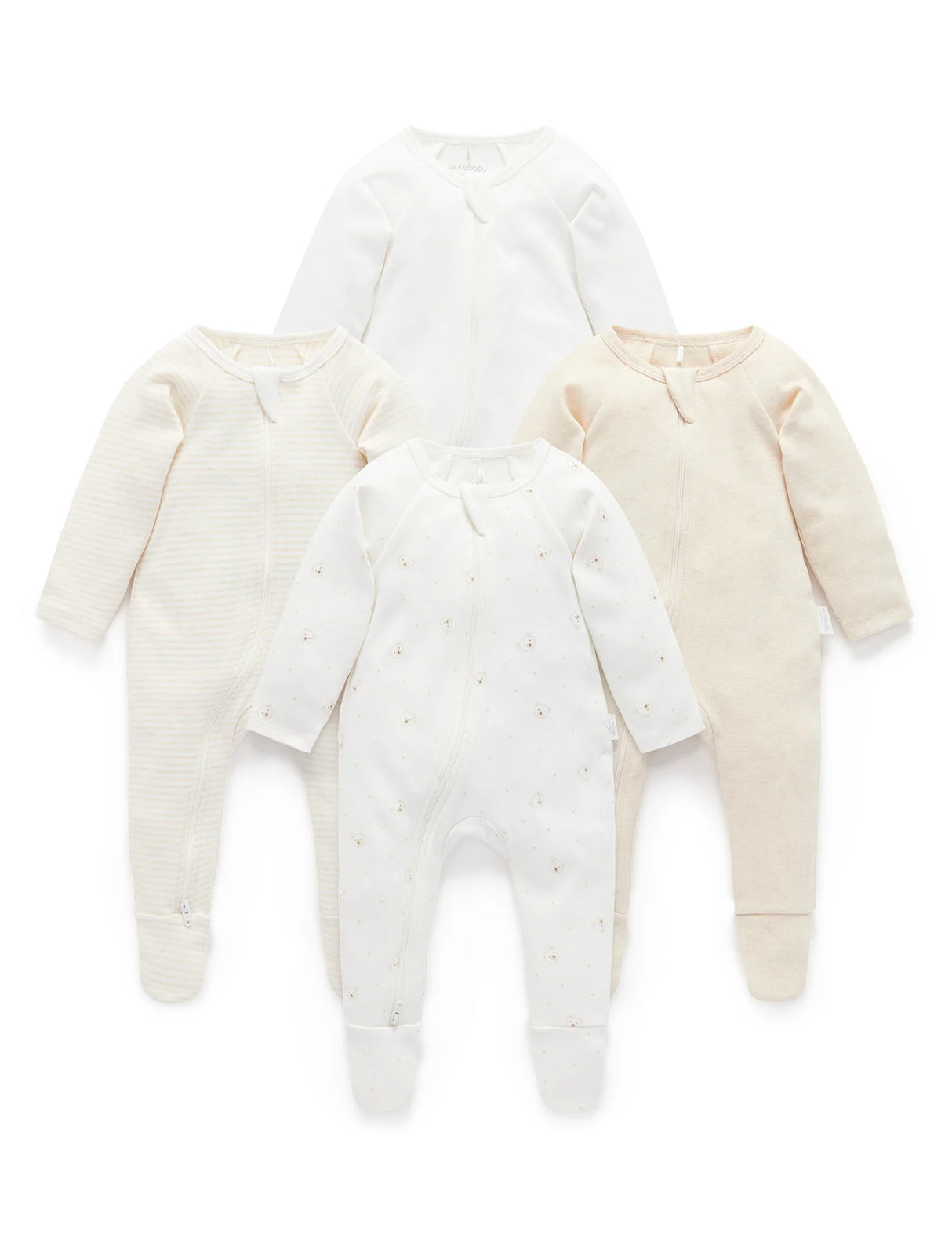 4 Pack Zip Growsuit | Vanilla Bear