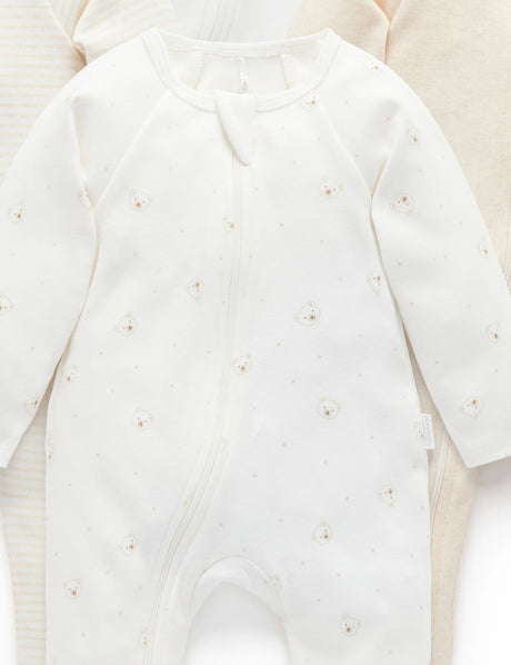 4 Pack Zip Growsuit | Vanilla Bear