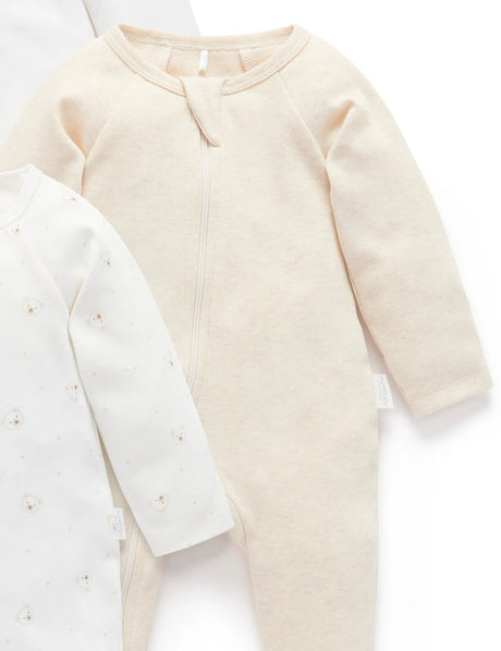 4 Pack Zip Growsuit | Vanilla Bear