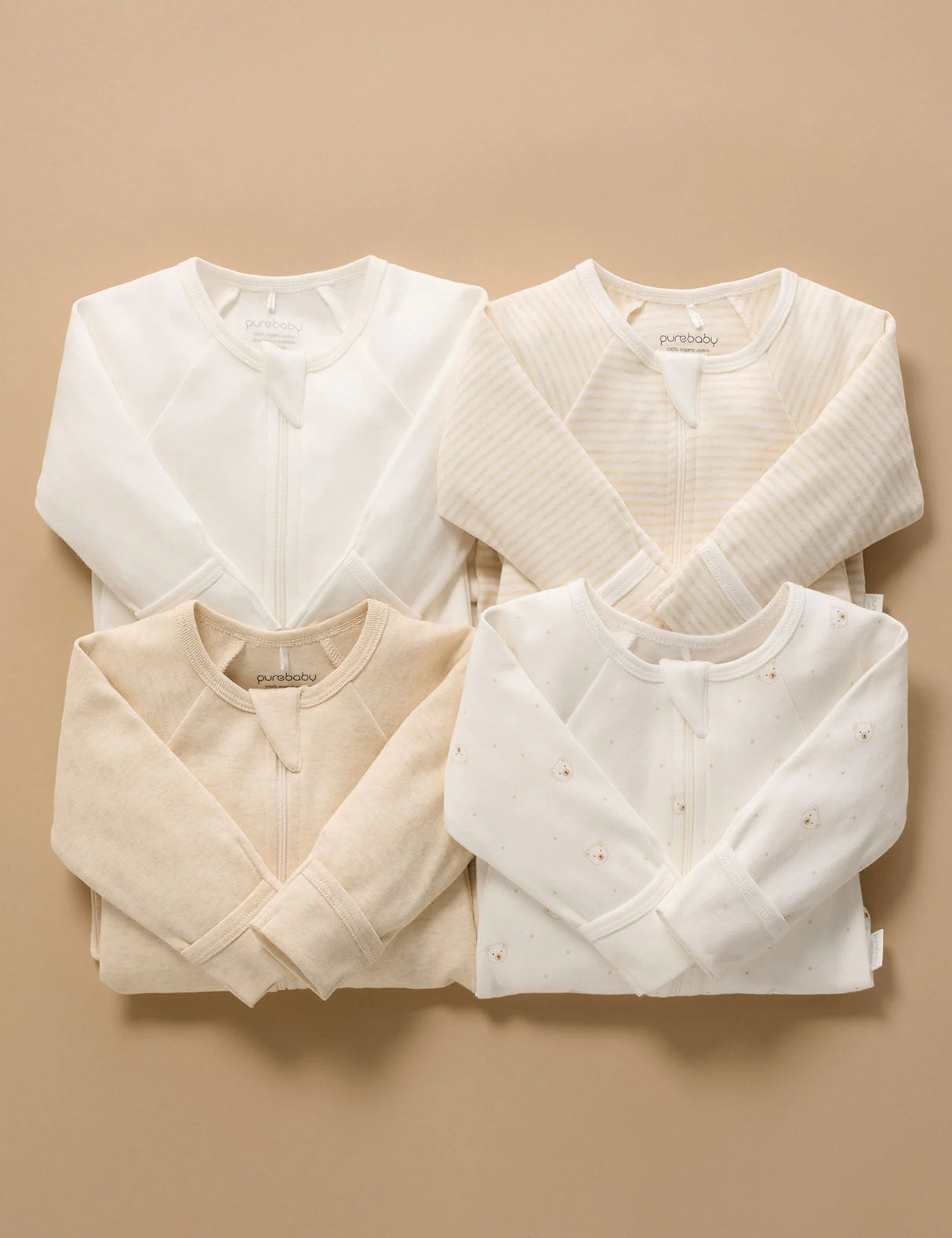 4 Pack Zip Growsuit | Vanilla Bear