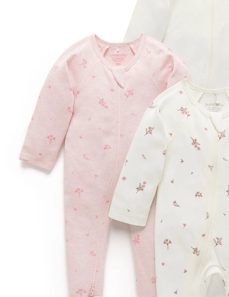 4 Pack Zip Growsuit | Vanilla Blossom
