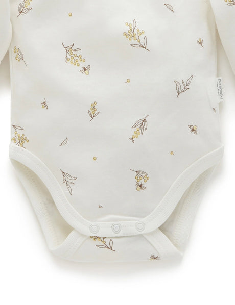 2 Pack Easy Neck Long Sleeve Bodysuit | Vanilla Wattle Bee
