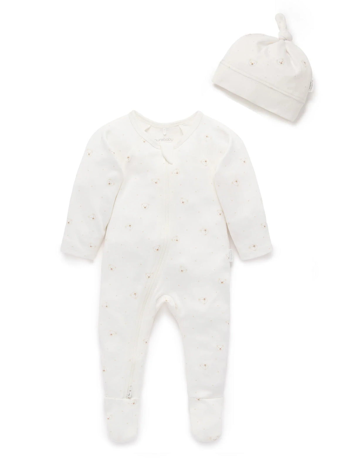 Zip Growsuit & Hat Set | Vanilla Bear