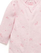 Zip Growsuit & Headband Set | Pale Pink Blossom