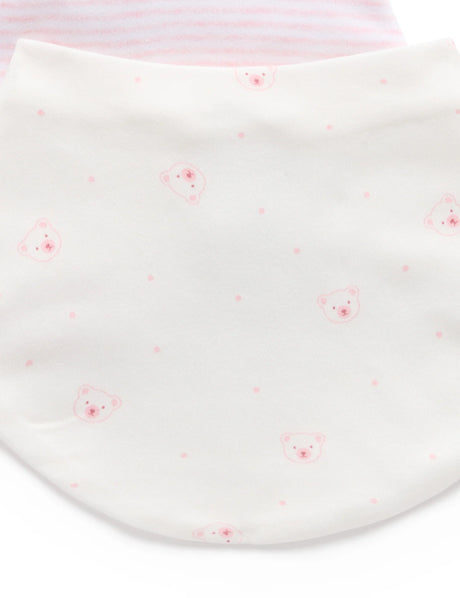 2 Pack Dribble Bib | Pink Bear