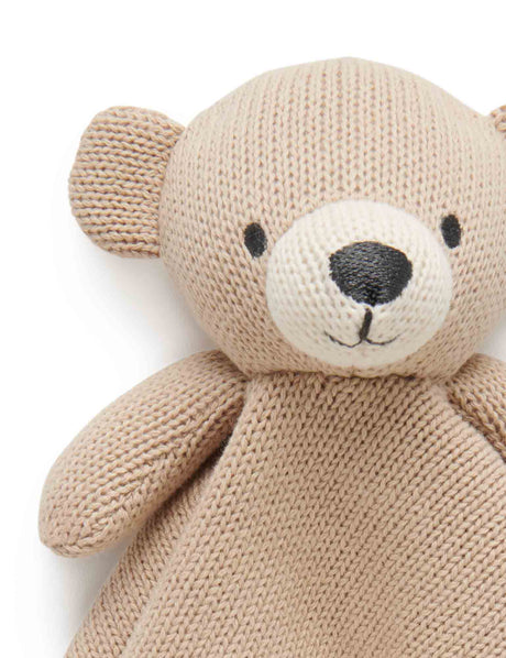 Knitted Bear Comforter | Camel