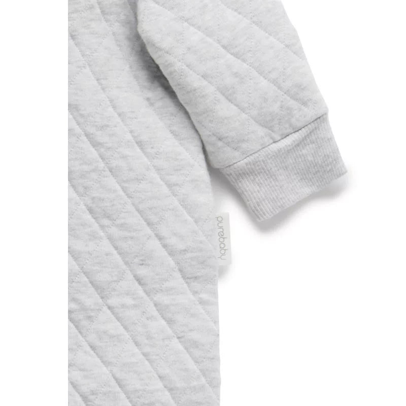 Quilted Growsuit | Pale Grey Melange