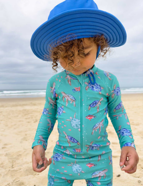 Long Sleeve Rashie Sunsuit | Sea Turtles