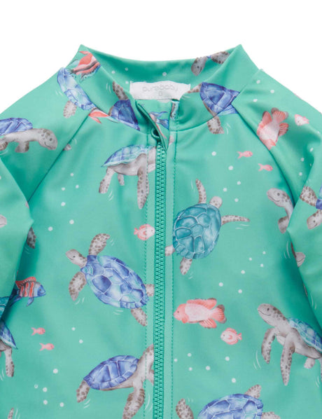 Long Sleeve Rashie Sunsuit | Sea Turtles