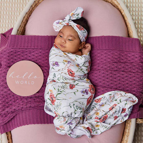 Organic Jersey Wrap & Topknot Set | Meadow